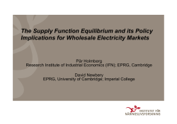 The Supply Function Equilibrium and its Policy Implications for