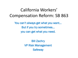 California Workers` Compensation Reform: SB 863