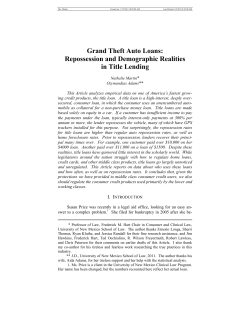 Grand Theft Auto Loans - University of Missouri School of Law