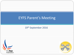 EYFS Parent*s Meeting - St Peter`s Cofe Primary School