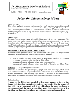 SCHOOL SUBSTANCE USE POLICY