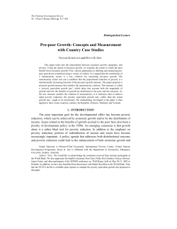 Pro-poor Growth - Pakistan Institute of Development Economics