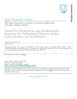 Game-Play Breakdowns and Breakthroughs: Exploring the