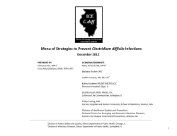 Menu of Strategies to Prevent Clostridium difficile Infections