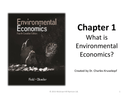 Chapter 1 What is Environmental Economics?