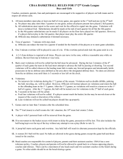 1st/2nd Grade League Rules - Boys/Girls