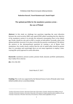 The optimal portfolio for the mandatory pension system &ndash; the case of