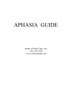 the aphasia quiz - Stroke of Hope Club, Inc.