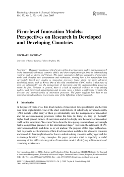 Firm-level Innovation Models: Perspectives on