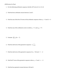 AFM Final Exam Review #1