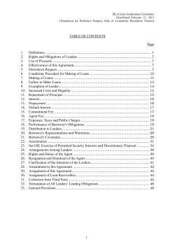 TABLE OF CONTENTS
