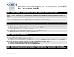 Goal - Conference of Boston Teaching Hospitals