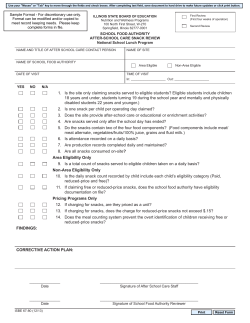 After School Snack Program Review (67-80)