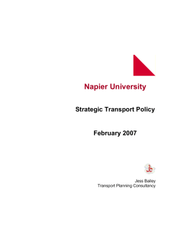 Strategic Transport Policy - Edinburgh Napier Staff Intranet