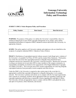 DMCA - Gonzaga University