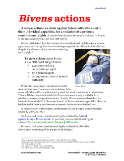Bivens actions - Eric E. Johnson