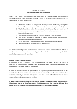 Notice of Termination (Landlord intends to sell the dwelling)