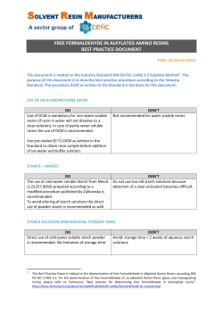 free formaldehyde in alkylated amino resins best practice