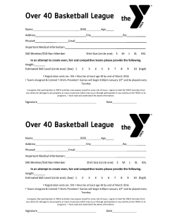 Over 40 Basketball League Registration Form