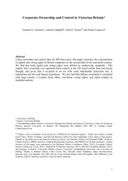Corporate Ownership And Control In Victorian Britain