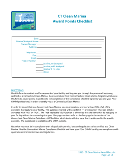 Clean Marina Award Criteria - Connecticut Marine Trades Association