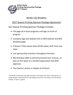 Border City Brawlers 2017 Season Printing Sponsor Package