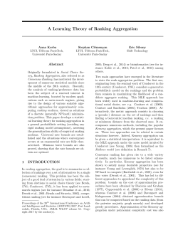 A Learning Theory of Ranking Aggregation
