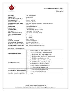 bio questions - Cycling Canada