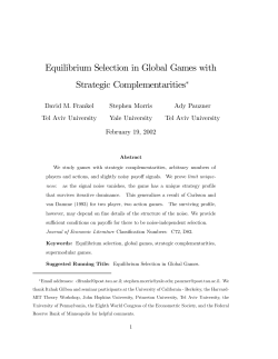 Equilibrium Selection in Global Games with Strategic