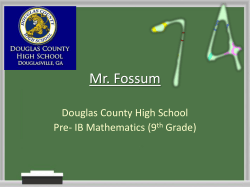 Classroom 101 - Mr. Fossum Math