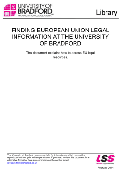 finding european union legal information at the university of bradford