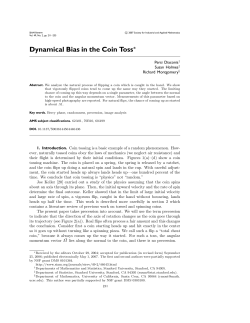 Dynamical Bias in the Coin Toss - Society for Industrial and Applied