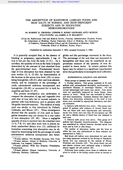 HEMOCHROMATOSIS It is generally accepted that, in the