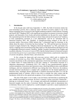 An Evolutionary Approach to Techniques of Political Violence