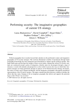 Performing security: The imaginative geographies of current US