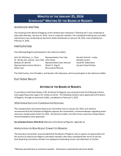 minutes of the january 25,2016 scheduled*meeting of the board of