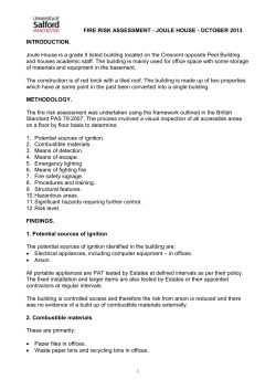 Fire Risk Assessment &ndash; Peel Building