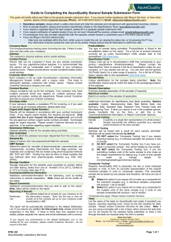 Guide to Completing the General Submission Form