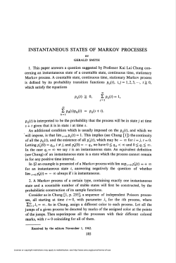 INSTANTANEOUS STATES OF MARKOV PROCESSES