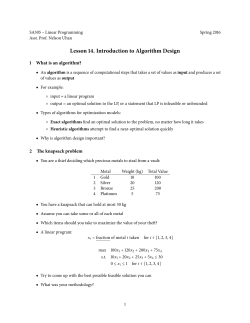 Lesson . Introduction to Algorithm Design