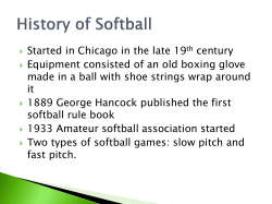 Basic Rules of Softball - Southhighphysicaleducation