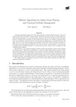 Efficient Algorithms for Online Game Playing and Universal Portfolio