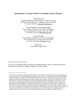 Determinants of Trader Profits in Commodity Futures Markets*