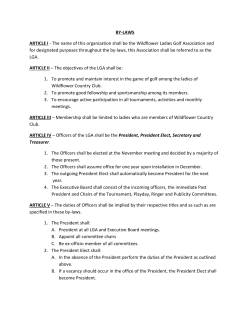 BY-LAWS ARTICLE I - The name of this organization shall be the