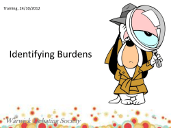 Identifying Burdens - Warwick Debating Society