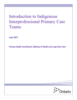 Introduction to Indigenous Interprofessional Primary Care Teams