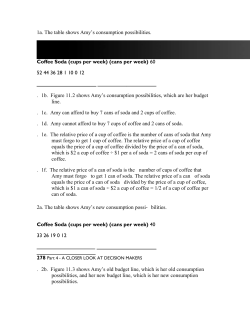 Coffee Soda (cups per week)