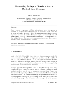 Generating Strings at Random from a Context Free Grammar