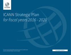 ICANN Strategic Plan for fiscal years 2016
