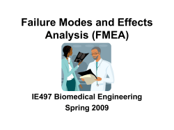 Failure Modes and Effects Analysis (FMEA)